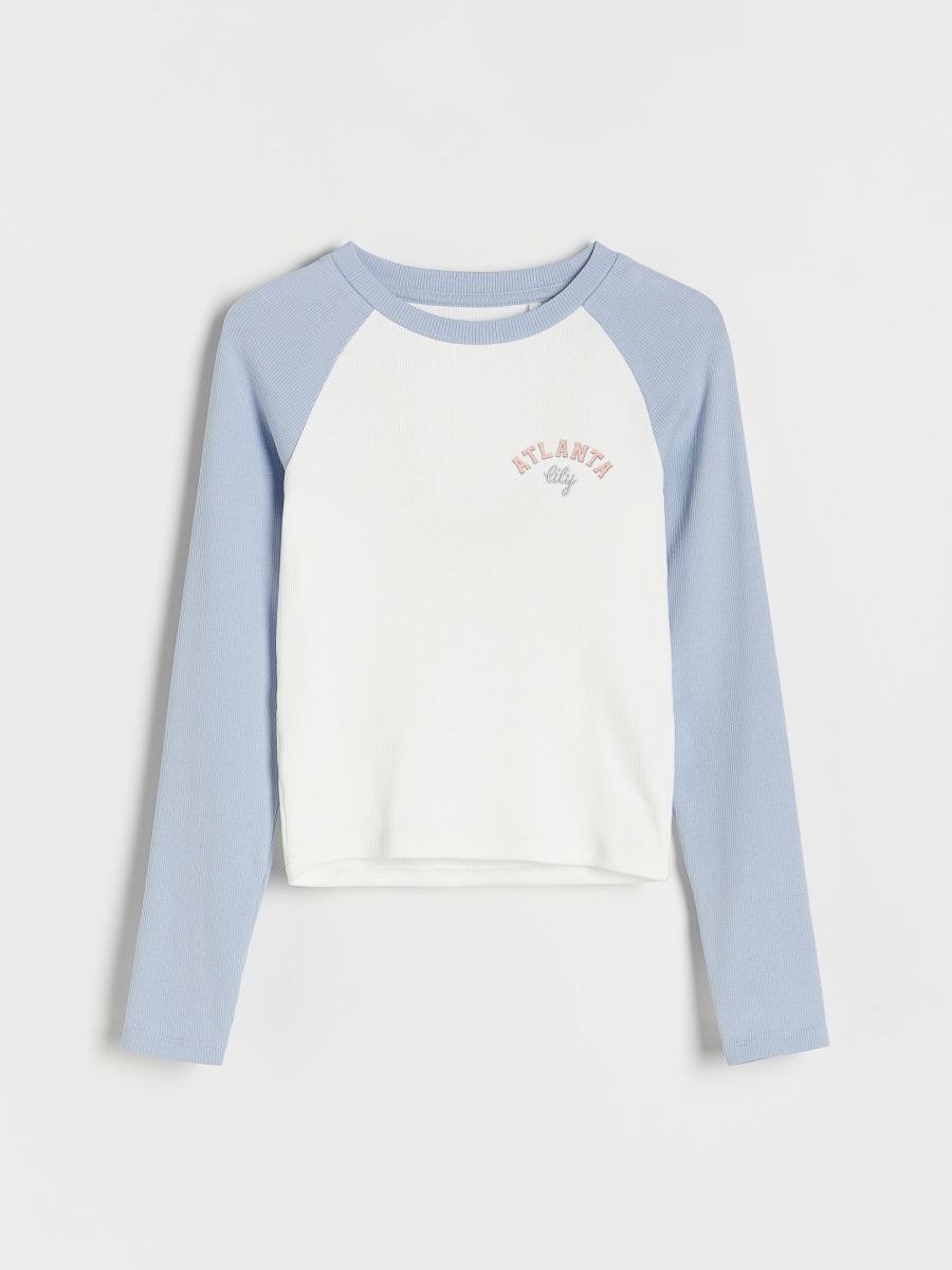 Cotton blouse with print - pale blue - RESERVED - 2
