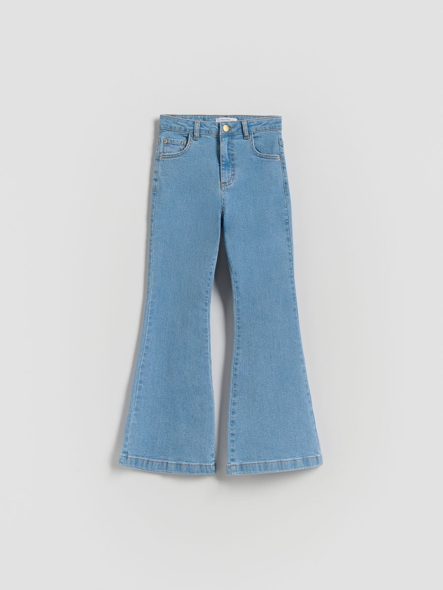 Jeansy flare high waist - niebieski - RESERVED