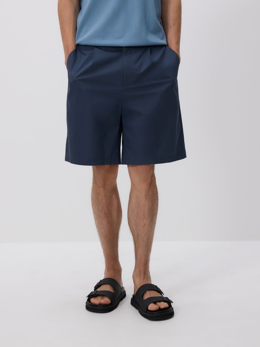 Regular chino shorts - steel blue - RESERVED - 3