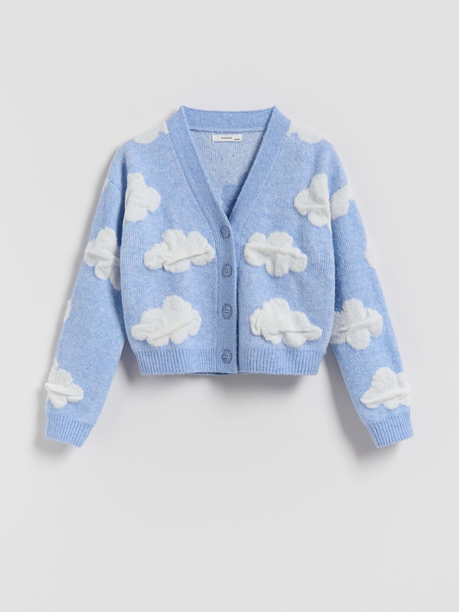 Mönstrad cardigan - blek blå - RESERVED