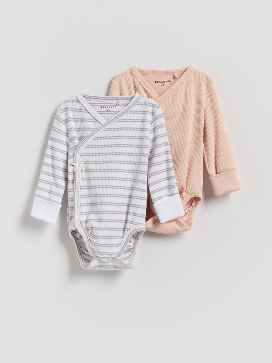 Rib knit bodysuits 2 pack - dusty rose - RESERVED