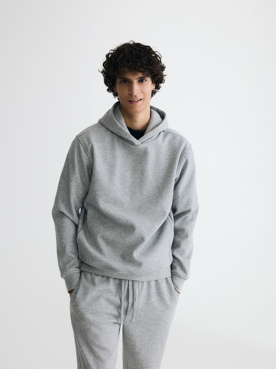 Regular fit hoodie - light grey - RESERVED