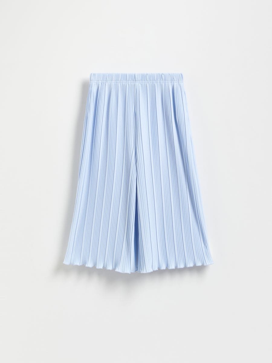 Plisované kalhoty typu culottes - bleděmodrá - RESERVED