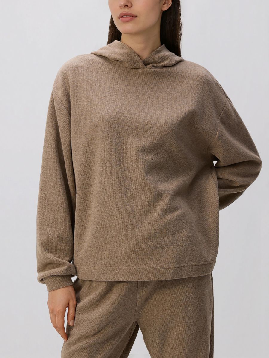 Džemperis ar kapuci - brūna - RESERVED