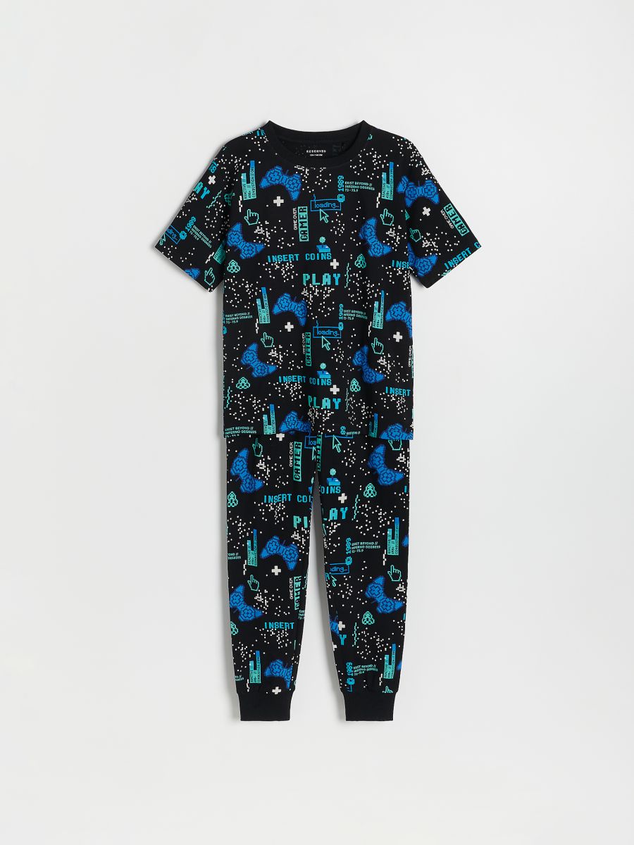 Pyjama en coton - Noir - RESERVED