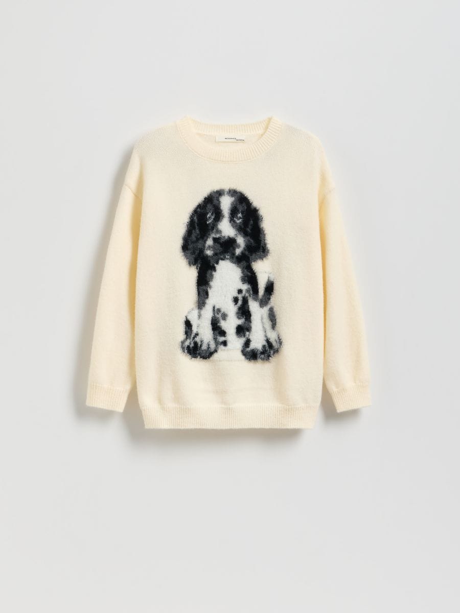 Jumper with appliqué - cream - RESERVED