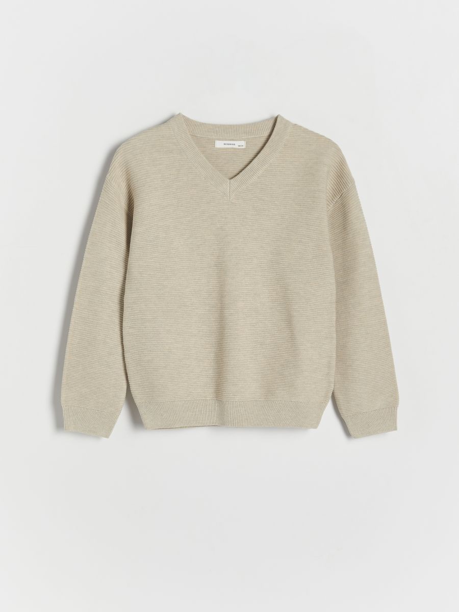 Pulover iz mešanice materialov - beige - RESERVED - 2