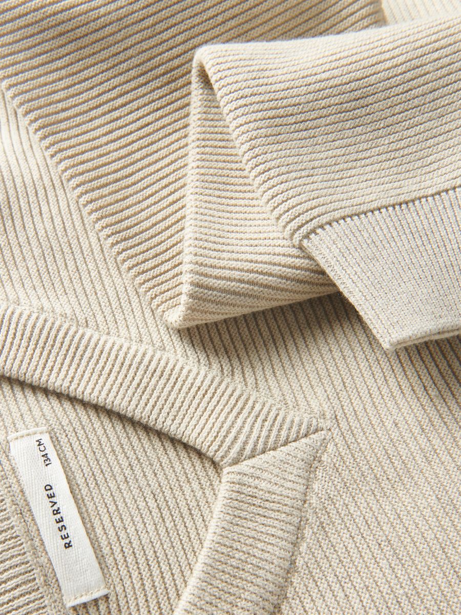 Pulover iz mešanice materialov - beige - RESERVED - 3