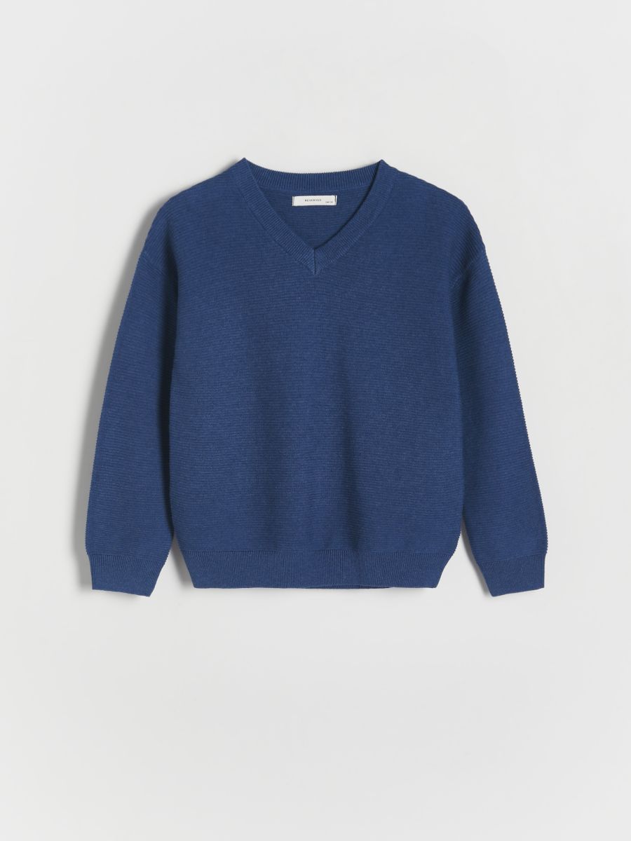Pulover iz mešanice materialov - navy - RESERVED - 2