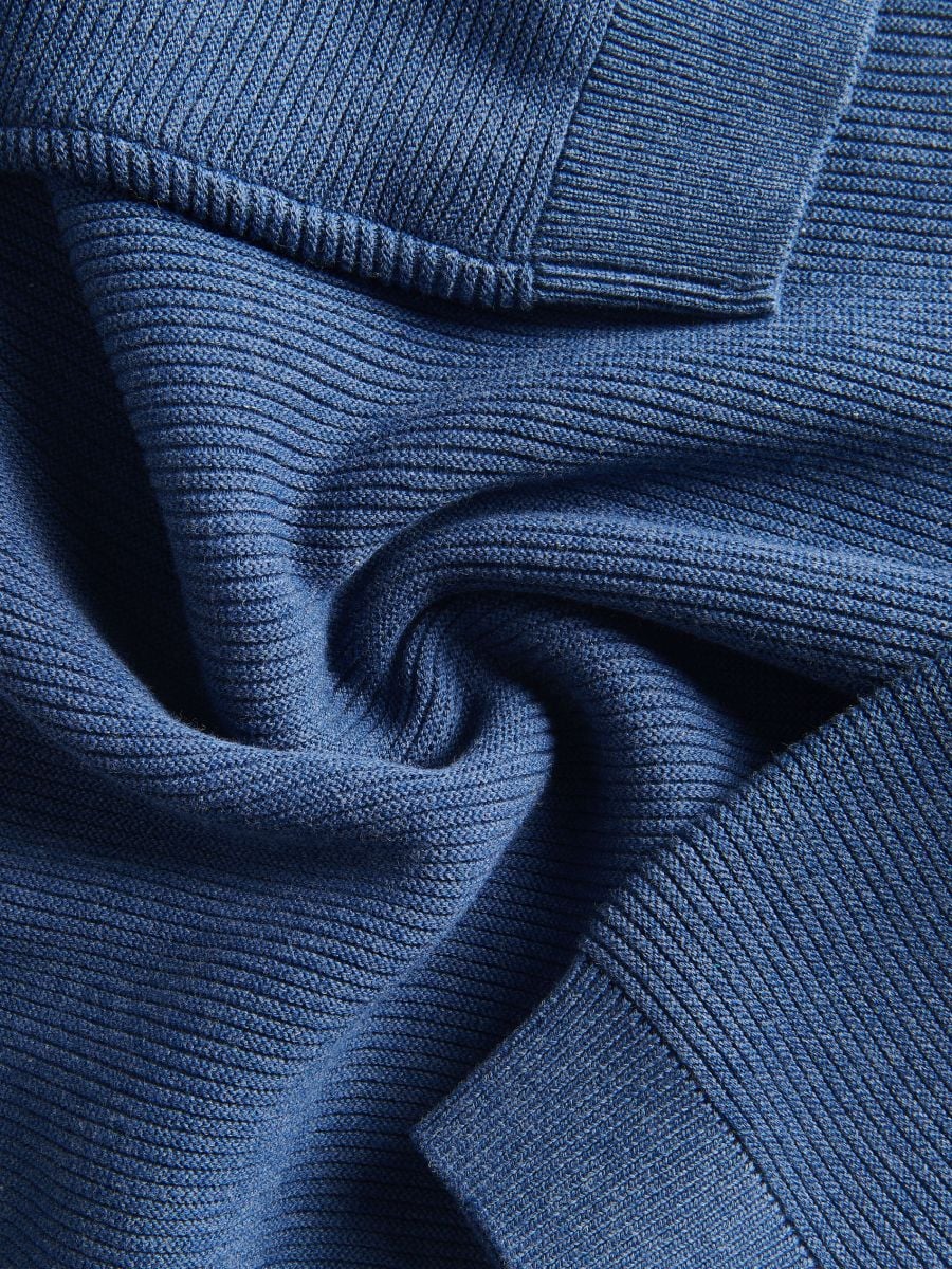 Pulover iz mešanice materialov - navy - RESERVED - 3