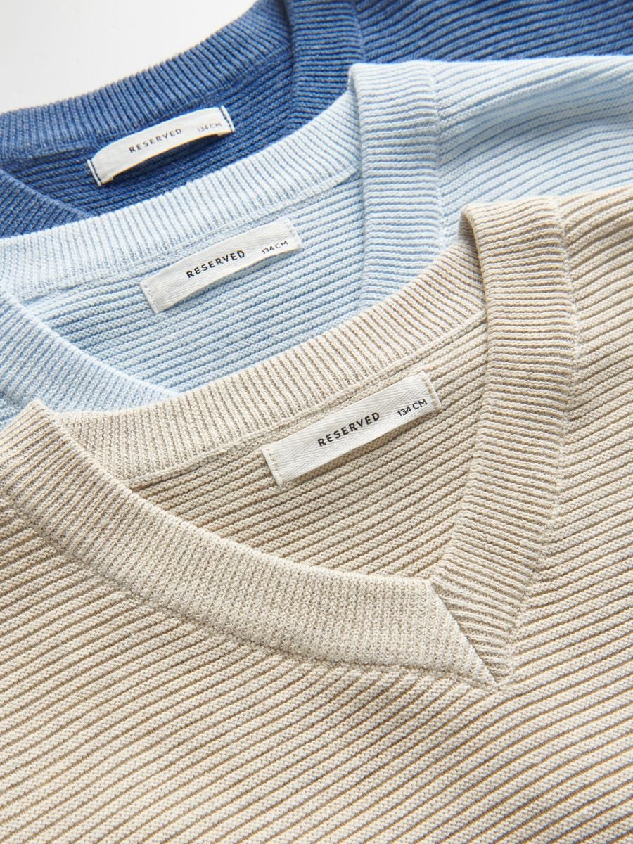 Pulover iz mešanice materialov - navy - RESERVED - 5