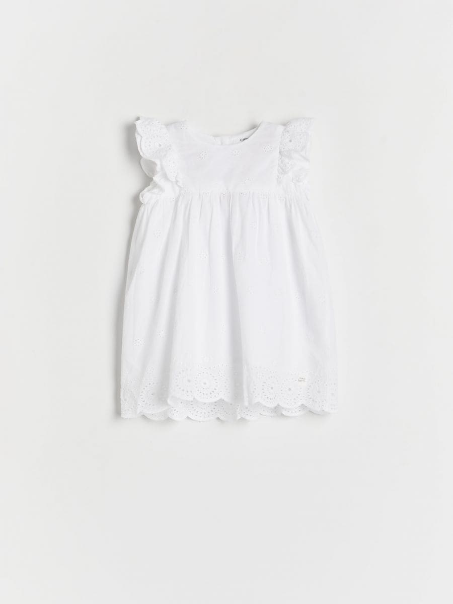 Бяла рокля с шарки - бял - RESERVED