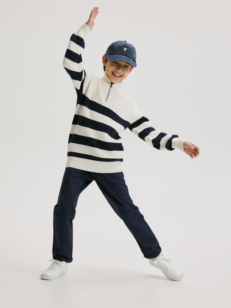 Stripe turtleneck jumper - cream - RESERVED - 4