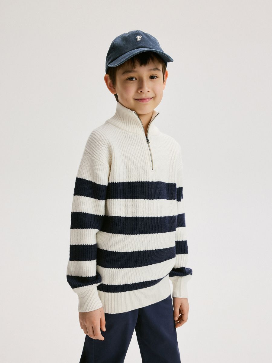 Stripe turtleneck jumper - cream - RESERVED - 6