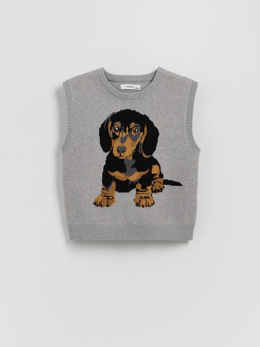 Viscose rich jersey vest - light grey - RESERVED