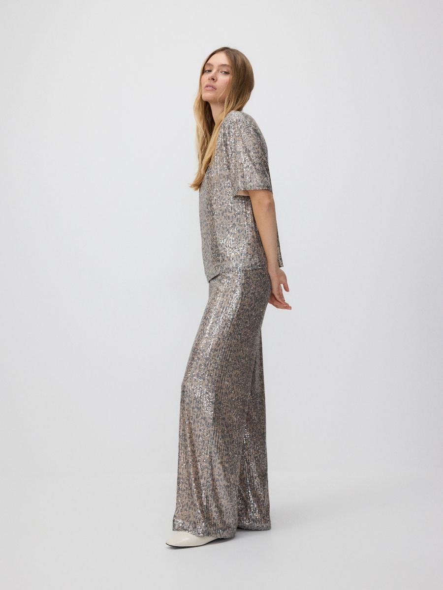 Pantalon ample à sequins - Multicolore - RESERVED - 3
