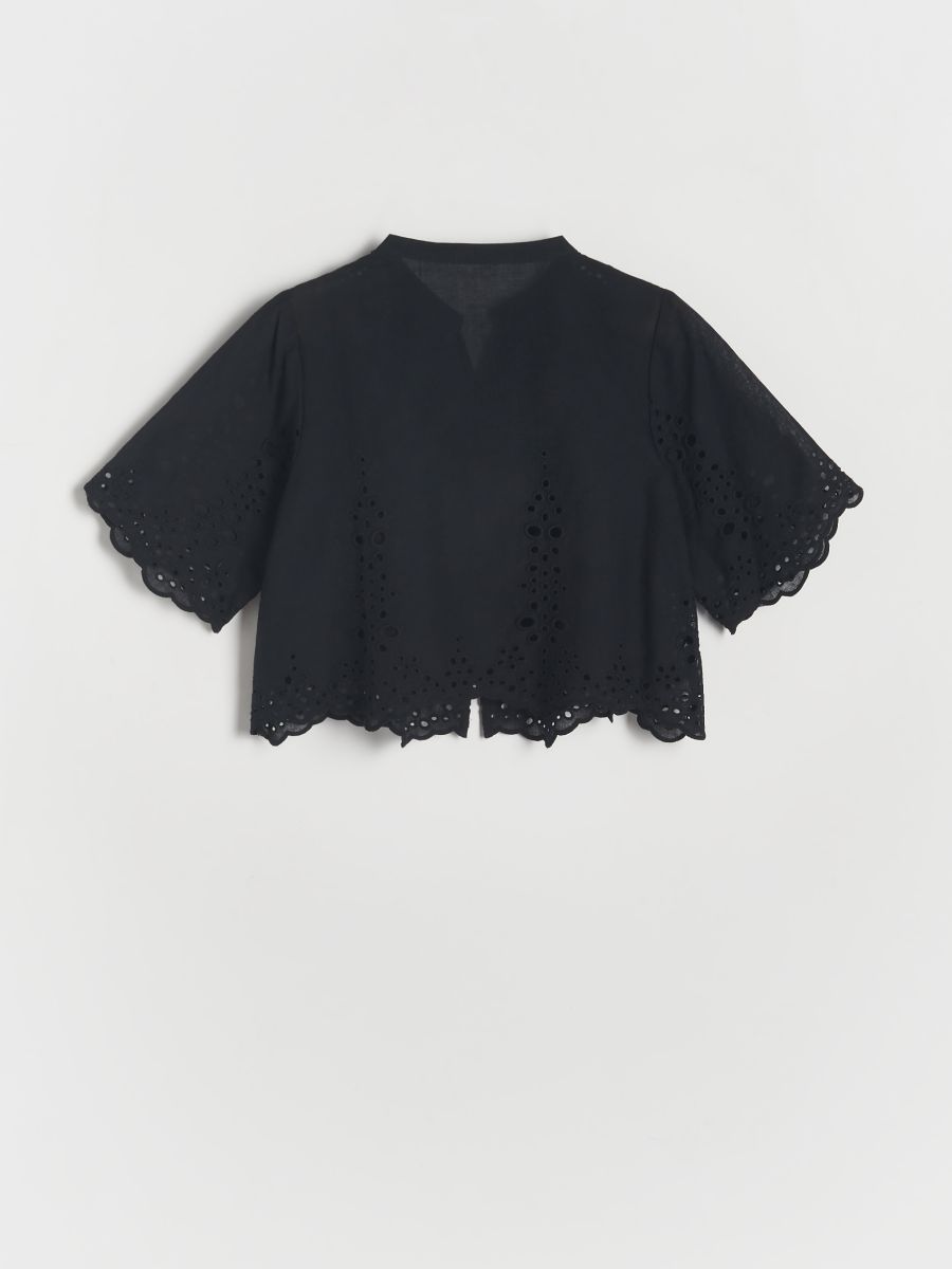 Camisa de bordado inglés de algodón - negro - RESERVED - 2