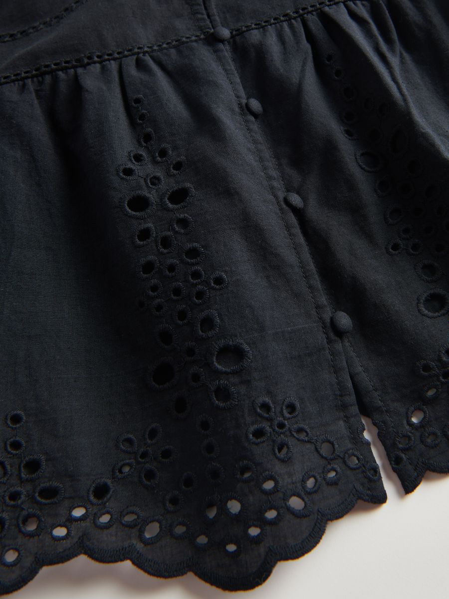 Camisa de bordado inglés de algodón - negro - RESERVED - 3