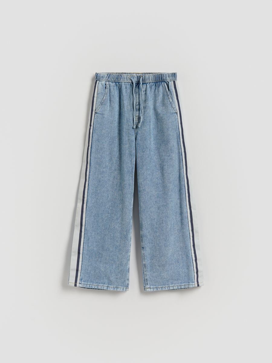 Jeans with stripes - blue - RESERVED