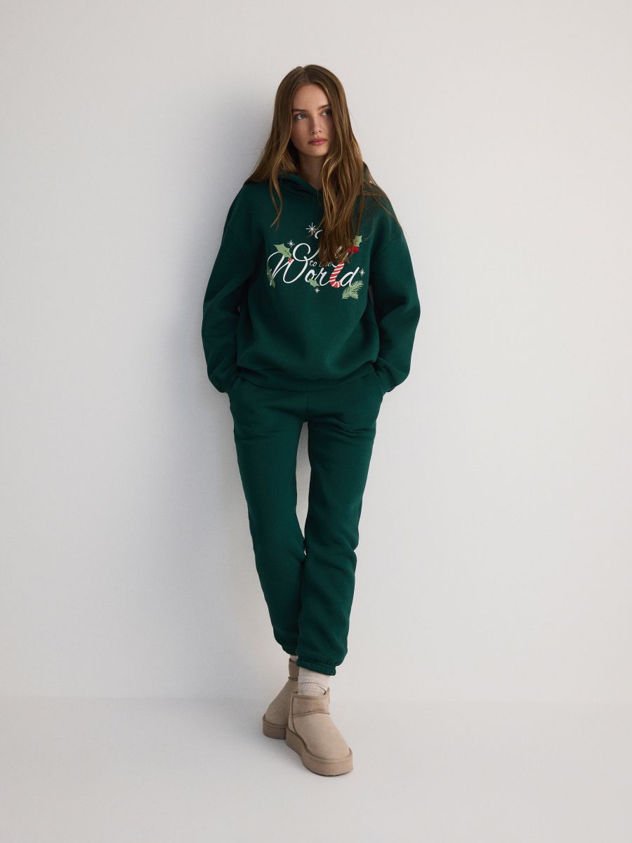 Cotton rich sweatpants - teal green - RESERVED