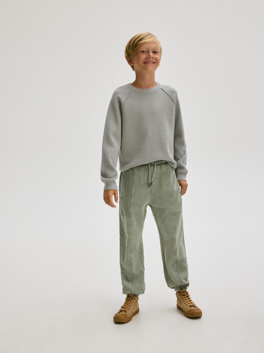 Joggers with wash effect - dusty green - RESERVED - 5