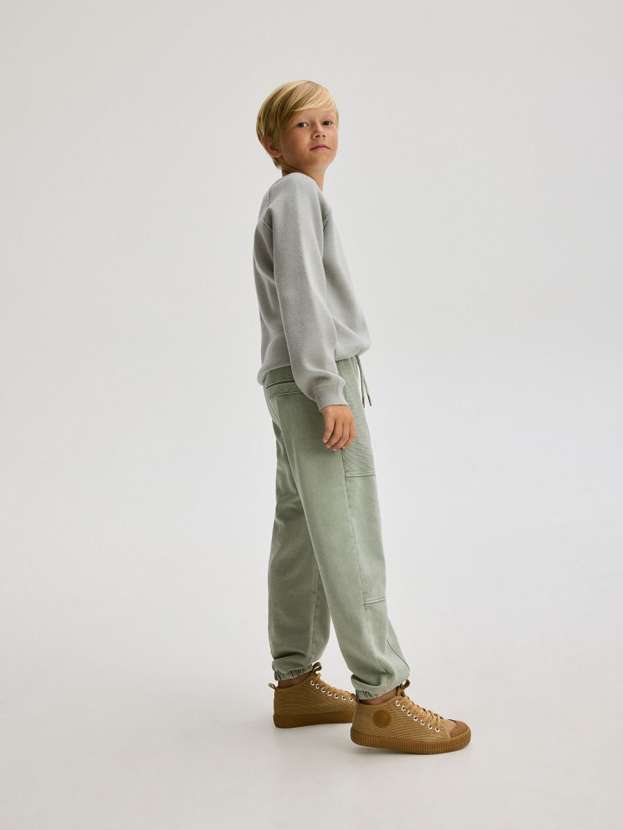 Joggers with wash effect - dusty green - RESERVED - 7