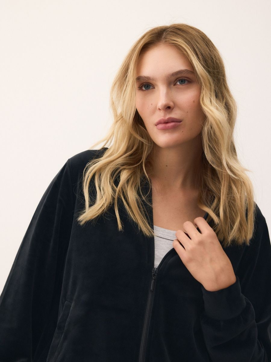 Velvet hoodie - black - RESERVED