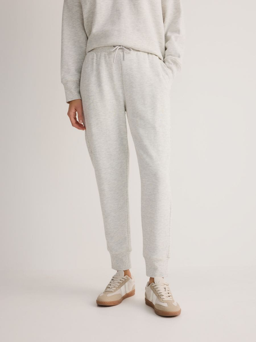 Joggers with tie up waist - light grey - RESERVED - 2