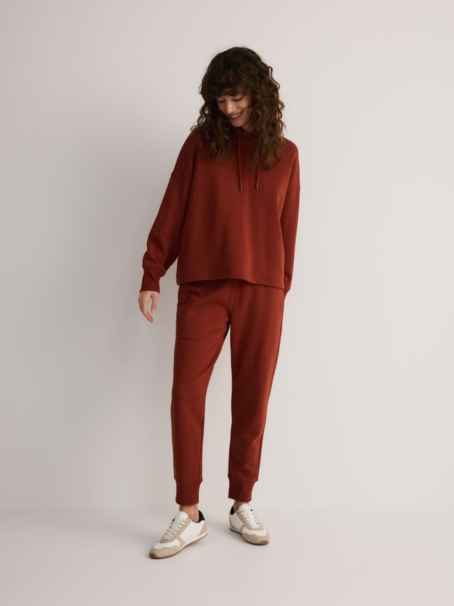 Joggers with tie up waist - maroon - RESERVED - 3