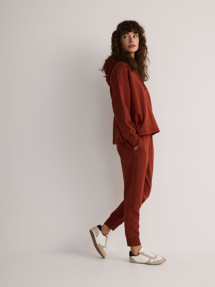 Joggers with tie up waist - maroon - RESERVED - 5