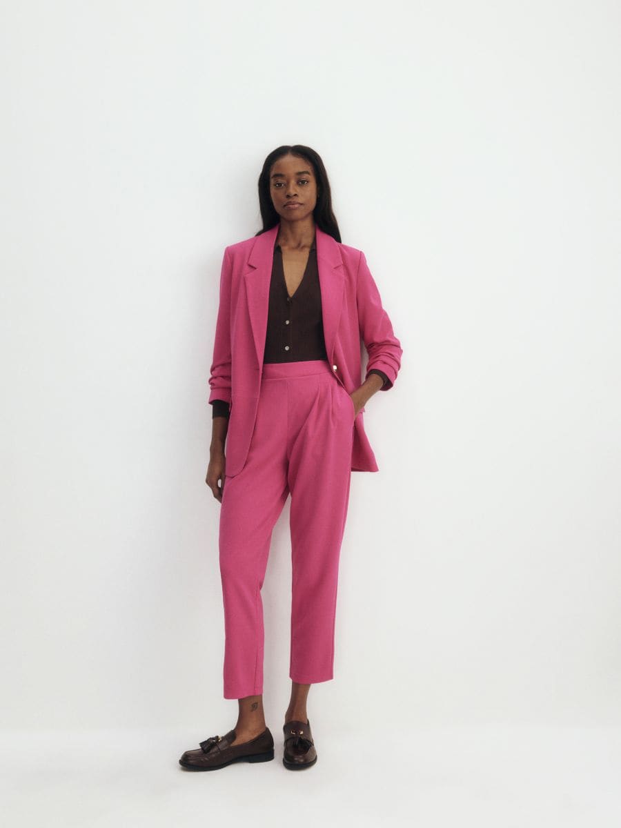 Pantaloni de jogger cu pliuri - roz-fuchsia - RESERVED