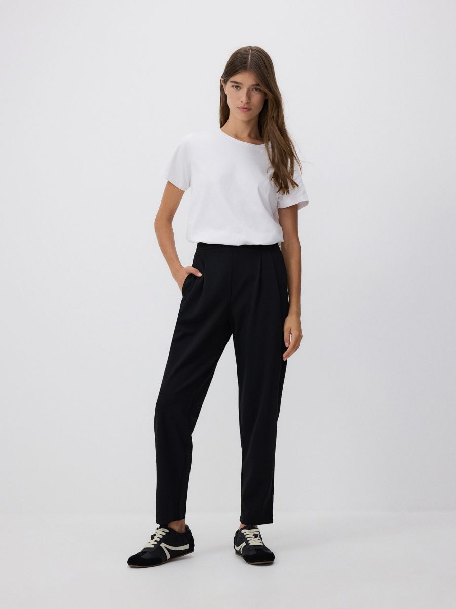 Jogger pantalone s naborima - crno - RESERVED - 4