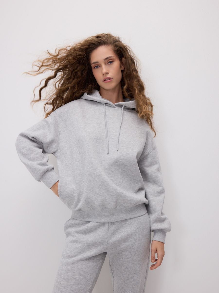 Plain cotton rich sweatshirt - light grey - RESERVED