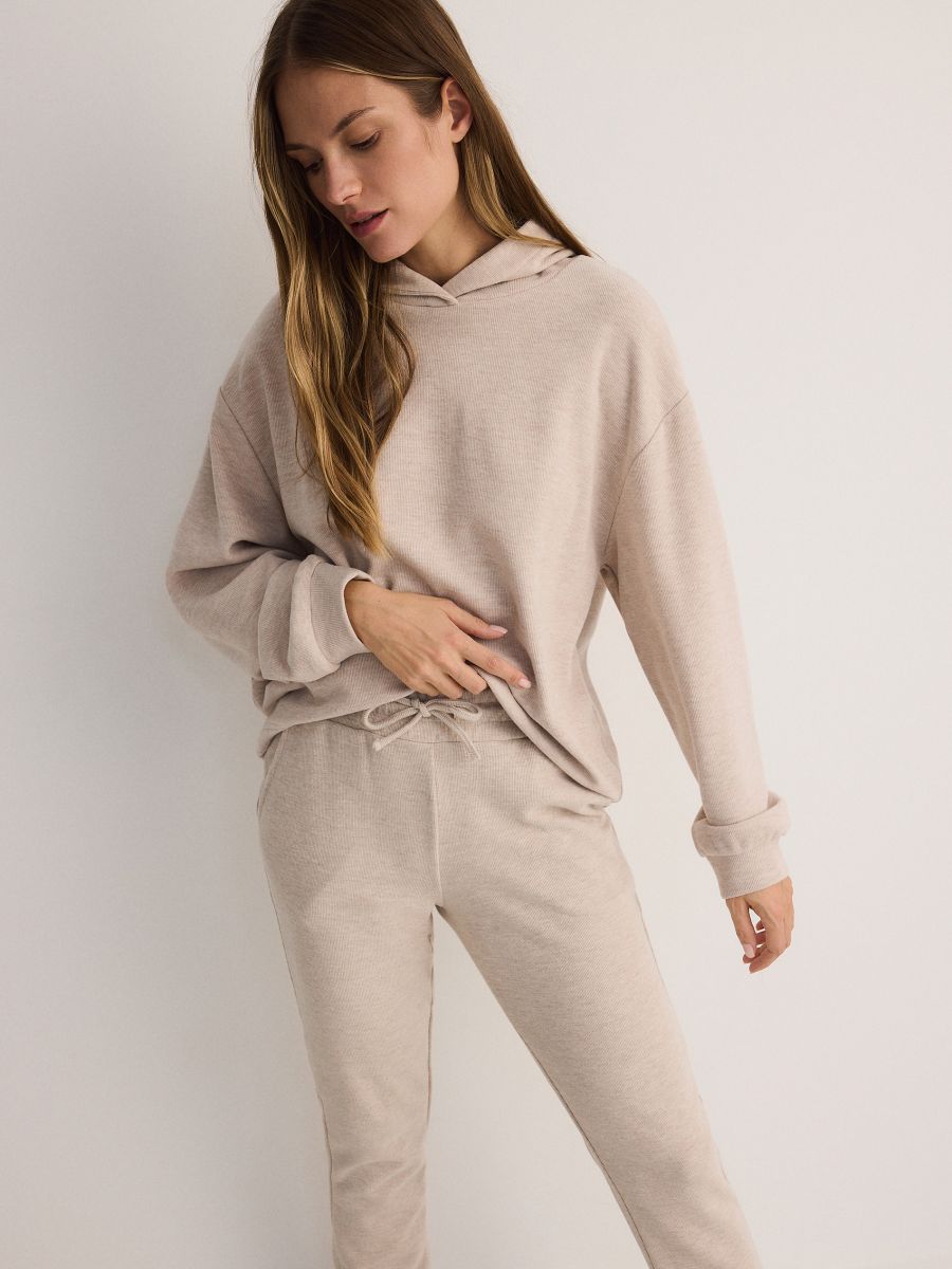 Knit jogger trousers - beige - RESERVED - 4