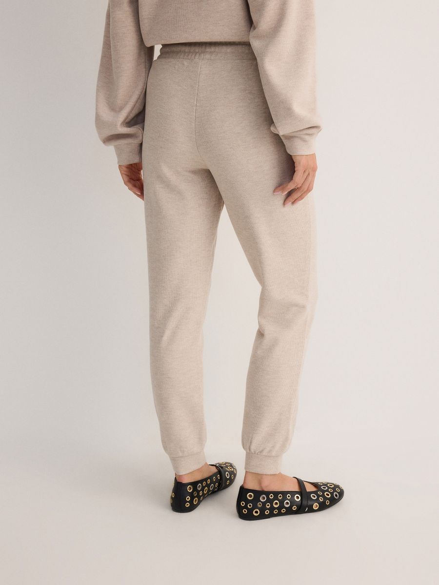Knit jogger trousers - beige - RESERVED - 3