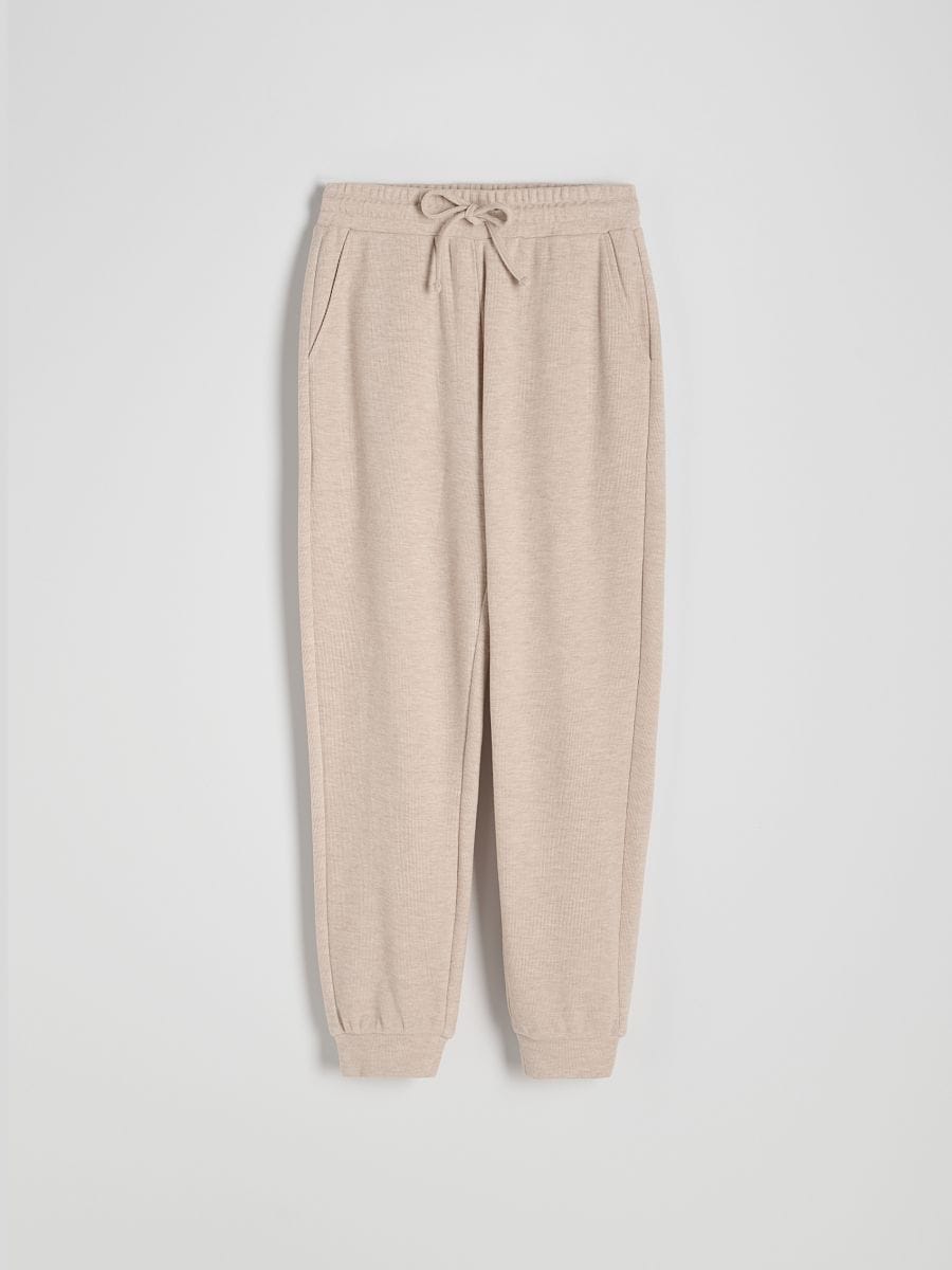 Knit jogger trousers - beige - RESERVED - 5