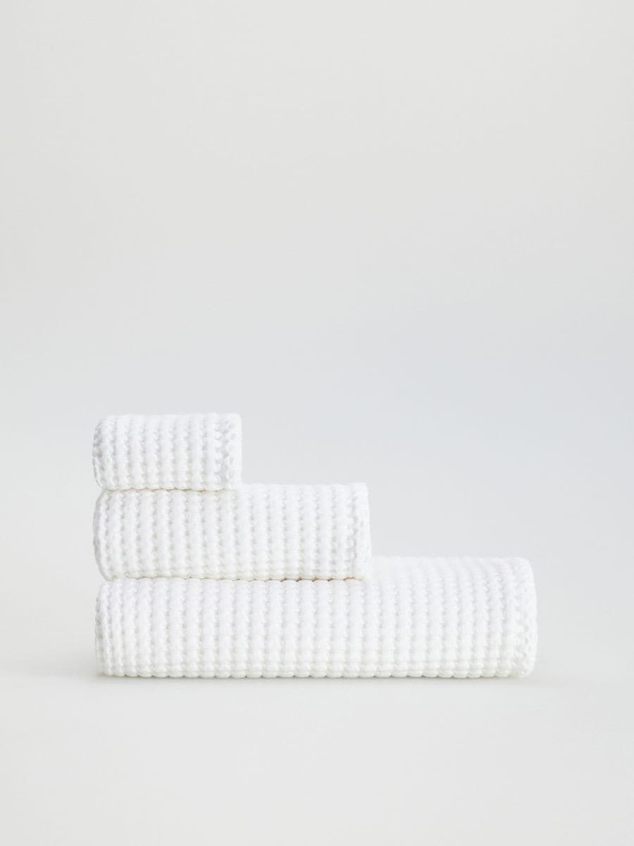 Ręcznik z waflową strukturą - biały - RESERVED