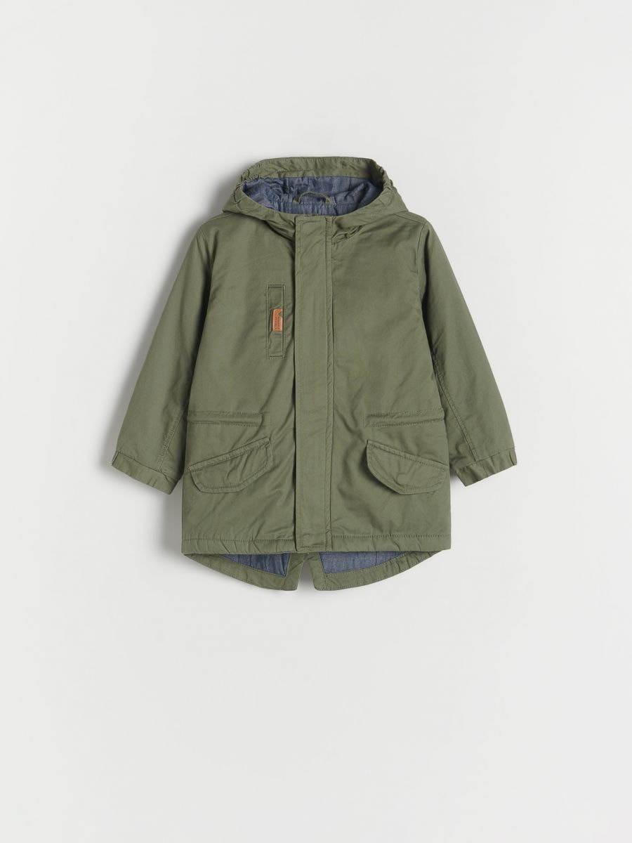 Cotton parka jacket - green - RESERVED