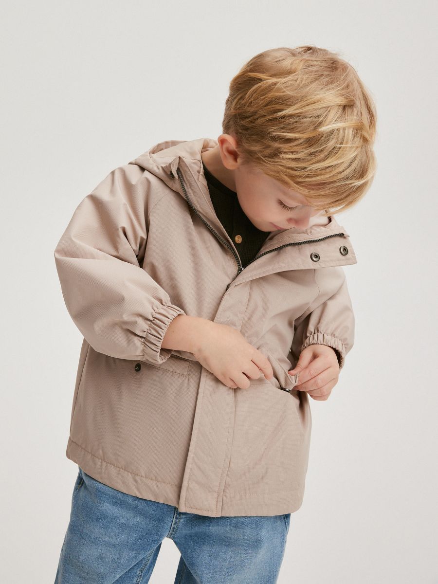 Oversize jacket with a zip - beige - RESERVED