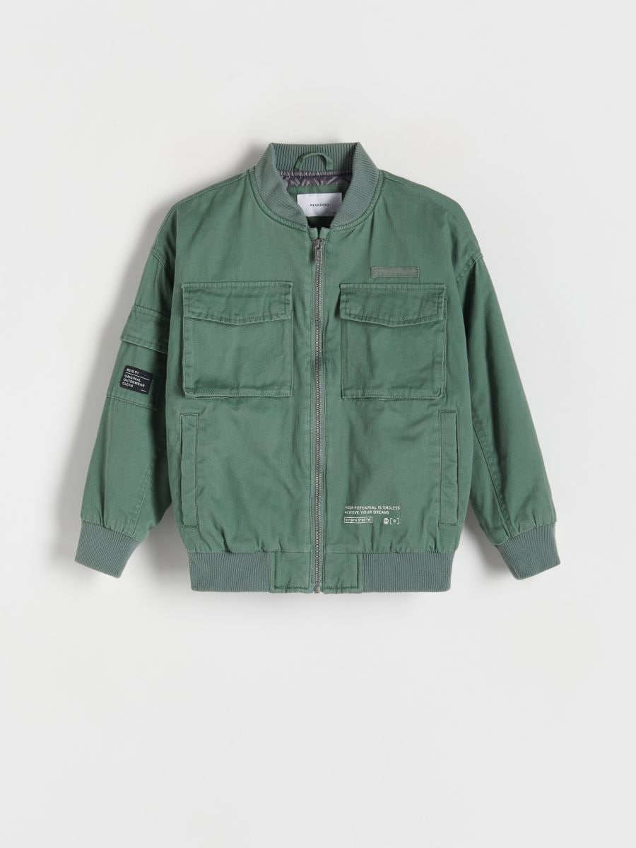 Bomber oversize en coton - vert mélèze - RESERVED