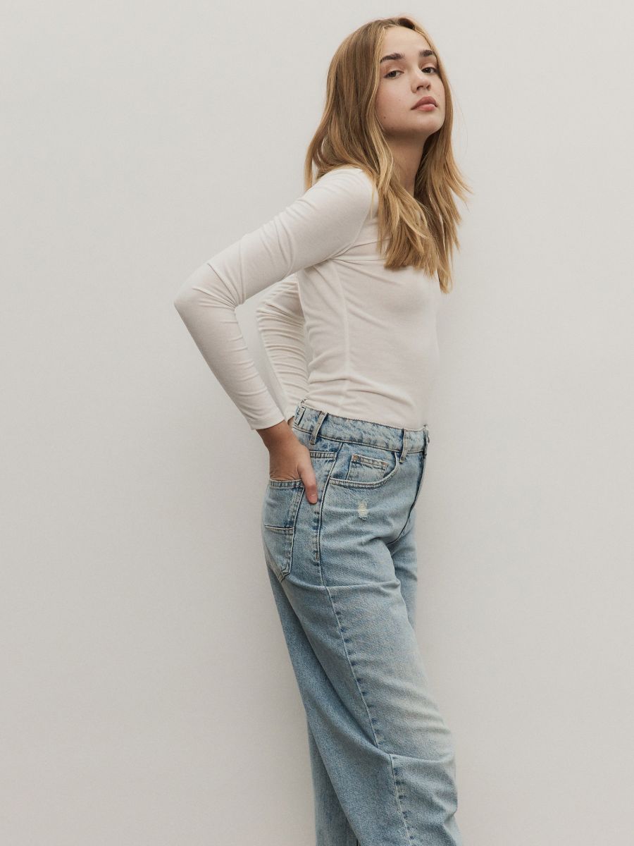 Balloon jeans with wash effect - blue - RESERVED - 4