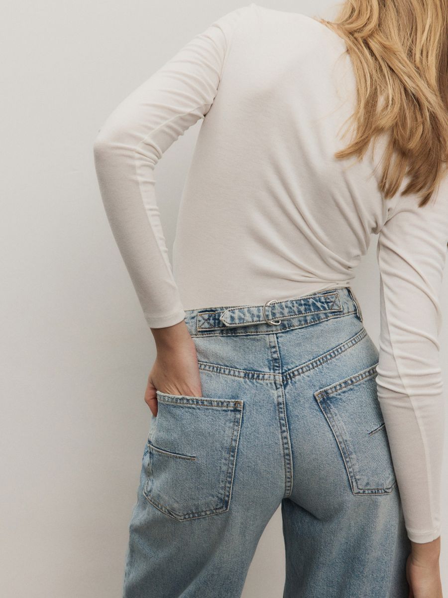 Balloon jeans with wash effect - blue - RESERVED - 5