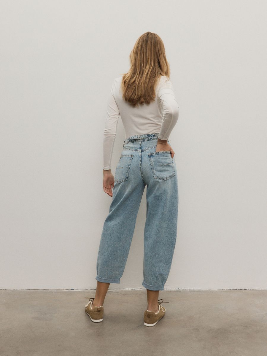 Balloon jeans with wash effect - blue - RESERVED - 6