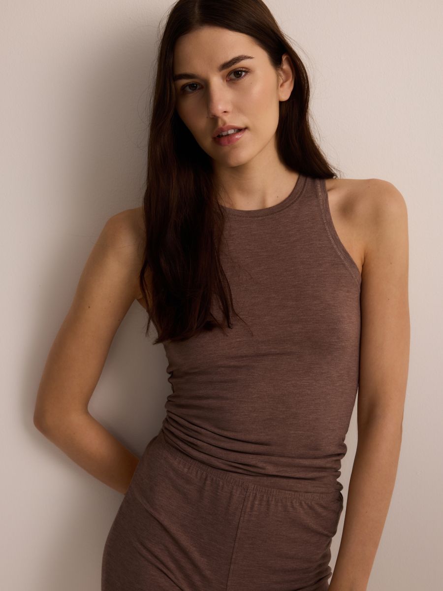 Viscose blend two piece pyjama set - mauve - RESERVED - 2