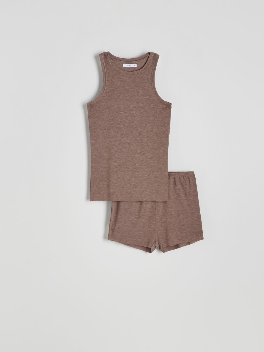 Viscose blend two piece pyjama set - mauve - RESERVED - 6