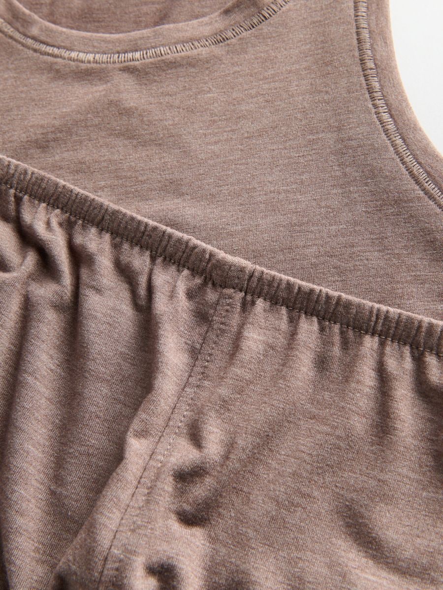 Viscose blend two piece pyjama set - mauve - RESERVED - 7