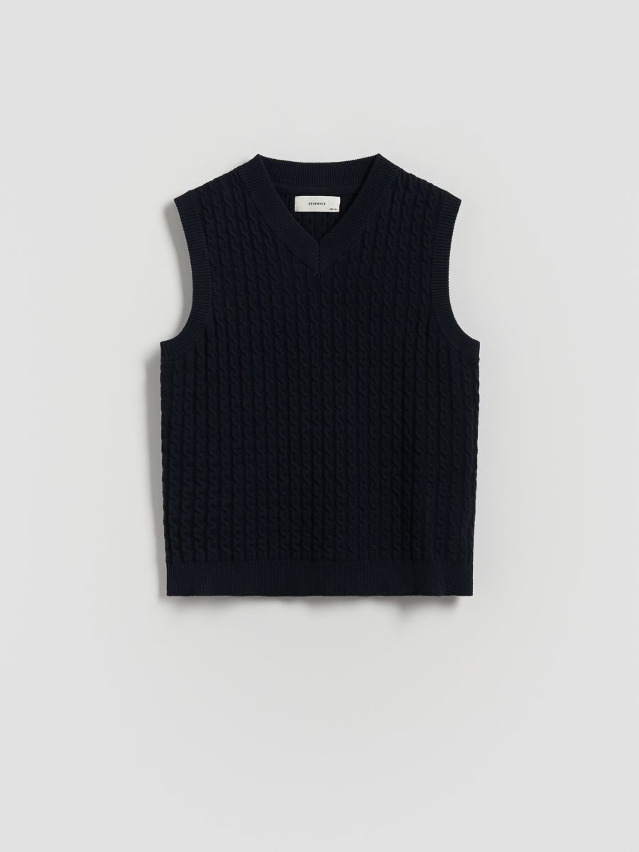 Cotton vest - navy - RESERVED