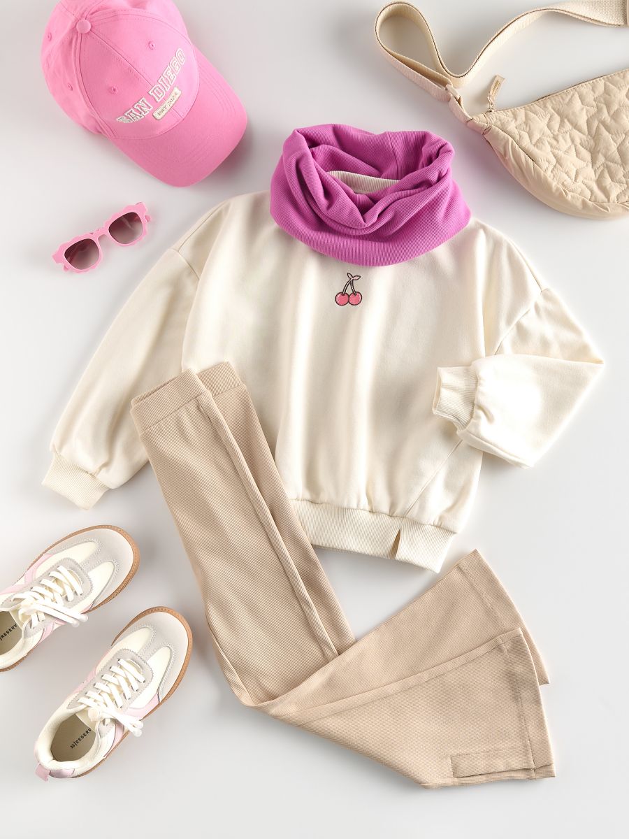 Flare trousers with splits - beige - RESERVED - 2