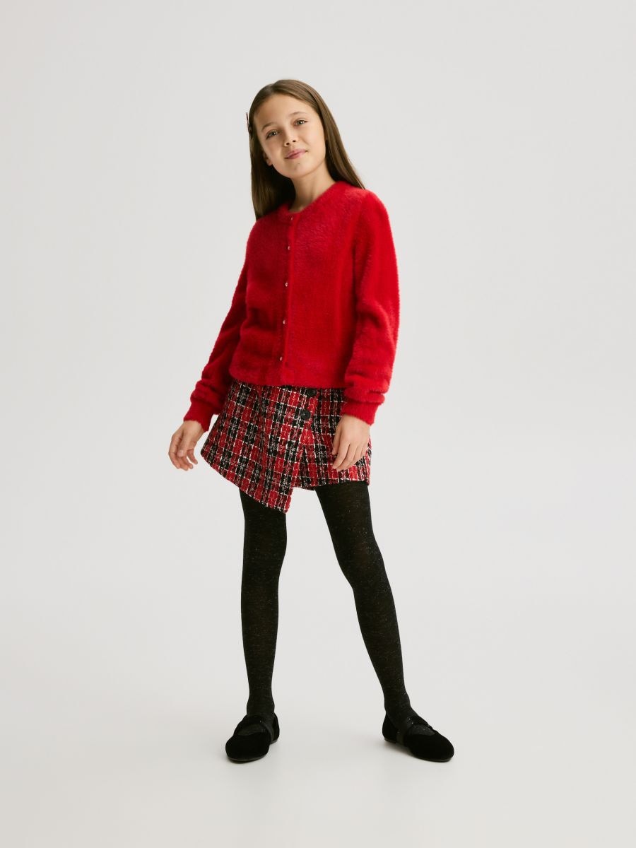 Cardigan with decorative buttons - red - RESERVED