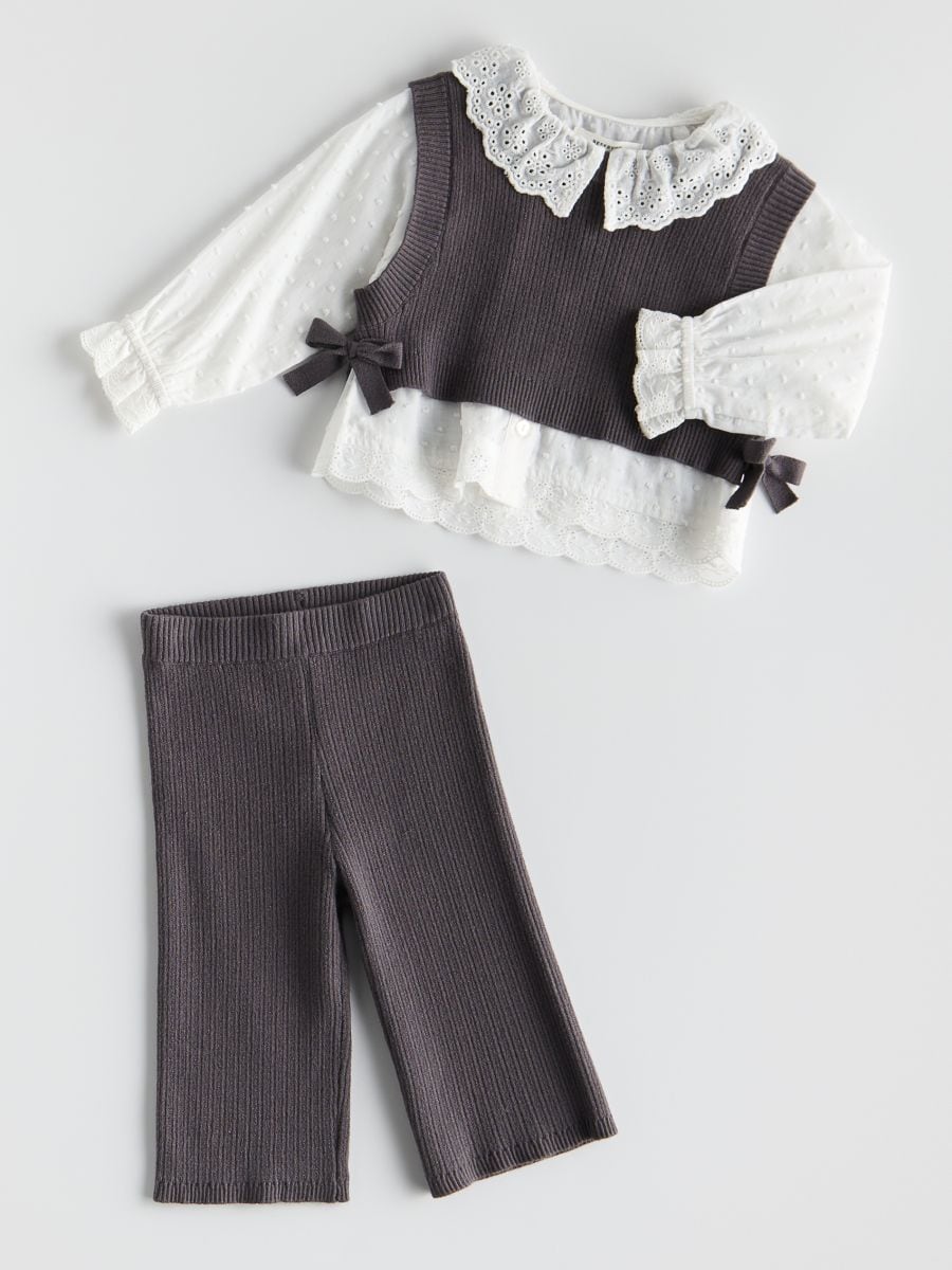 BABIES` BLOUSE & VEST - gri-închis - RESERVED